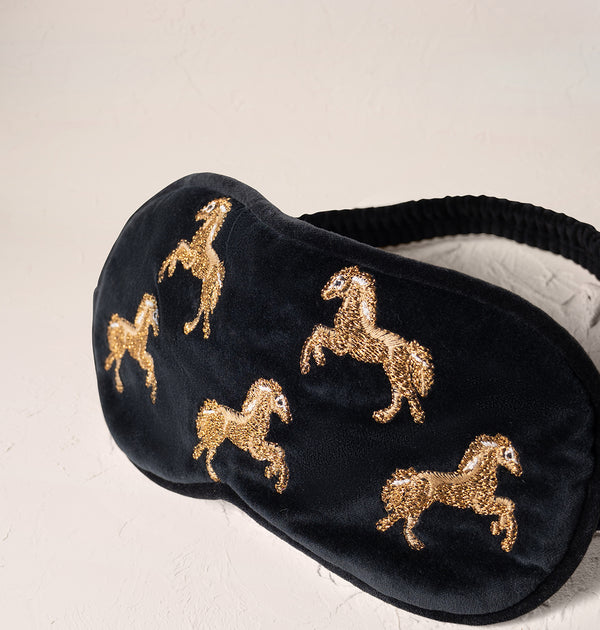 Wild Horses Velvet Eye Mask