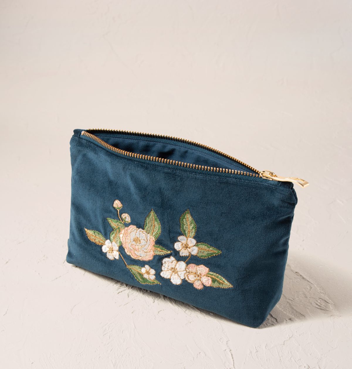 Blue Wild Rose Mini Pouch