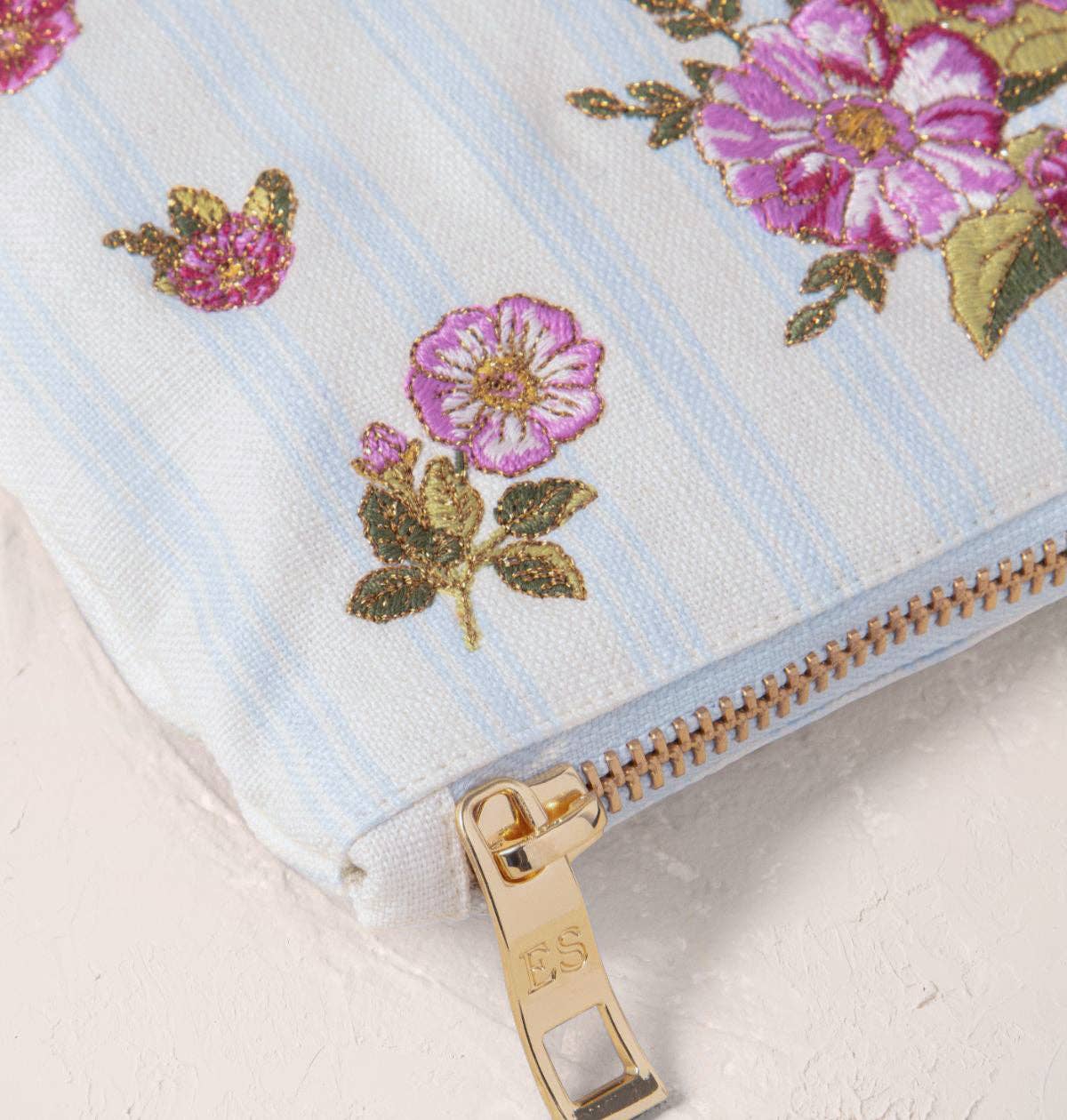 Floral Bouquet Stripe Printed Everyday Pouch