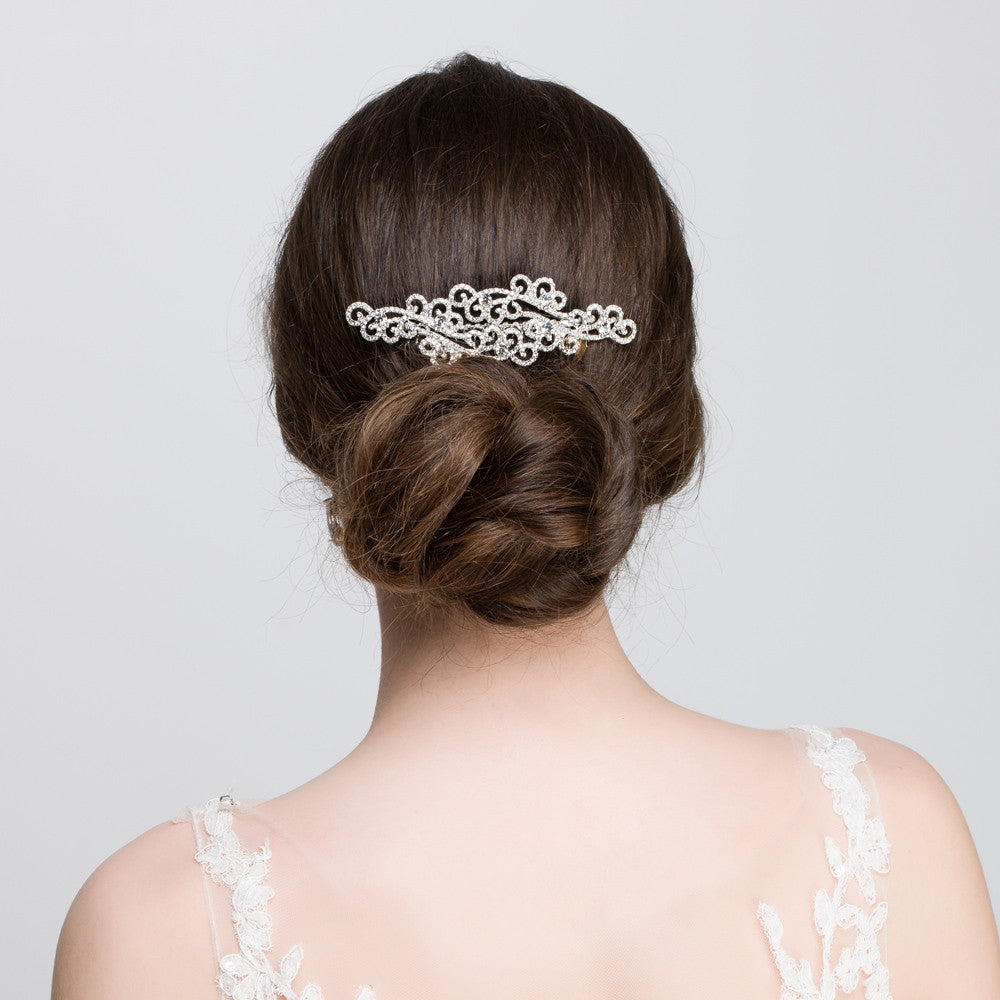 'Annmarie' Diamante Crystal Flower Bridal Hair Comb