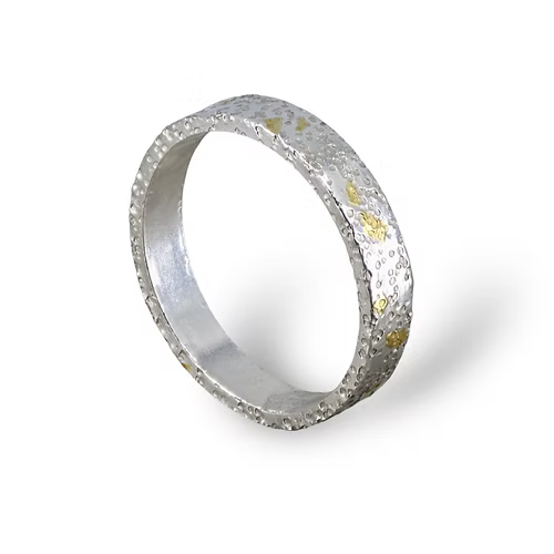Confetti Keum Boo Silver & Gold Textured Ring