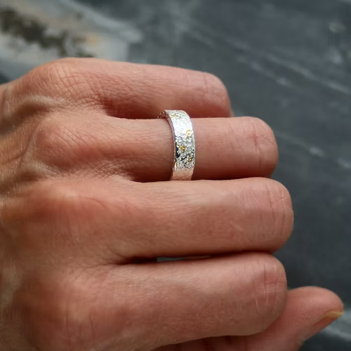 Confetti Keum Boo Silver & Gold Textured Ring