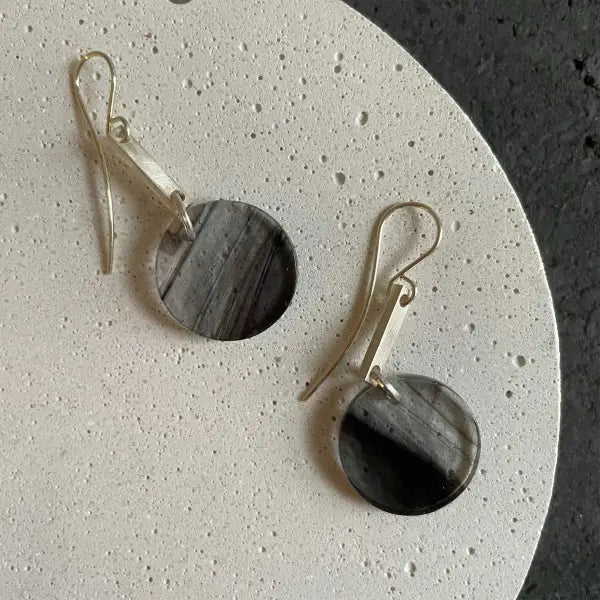 Black Round Glass Drops
