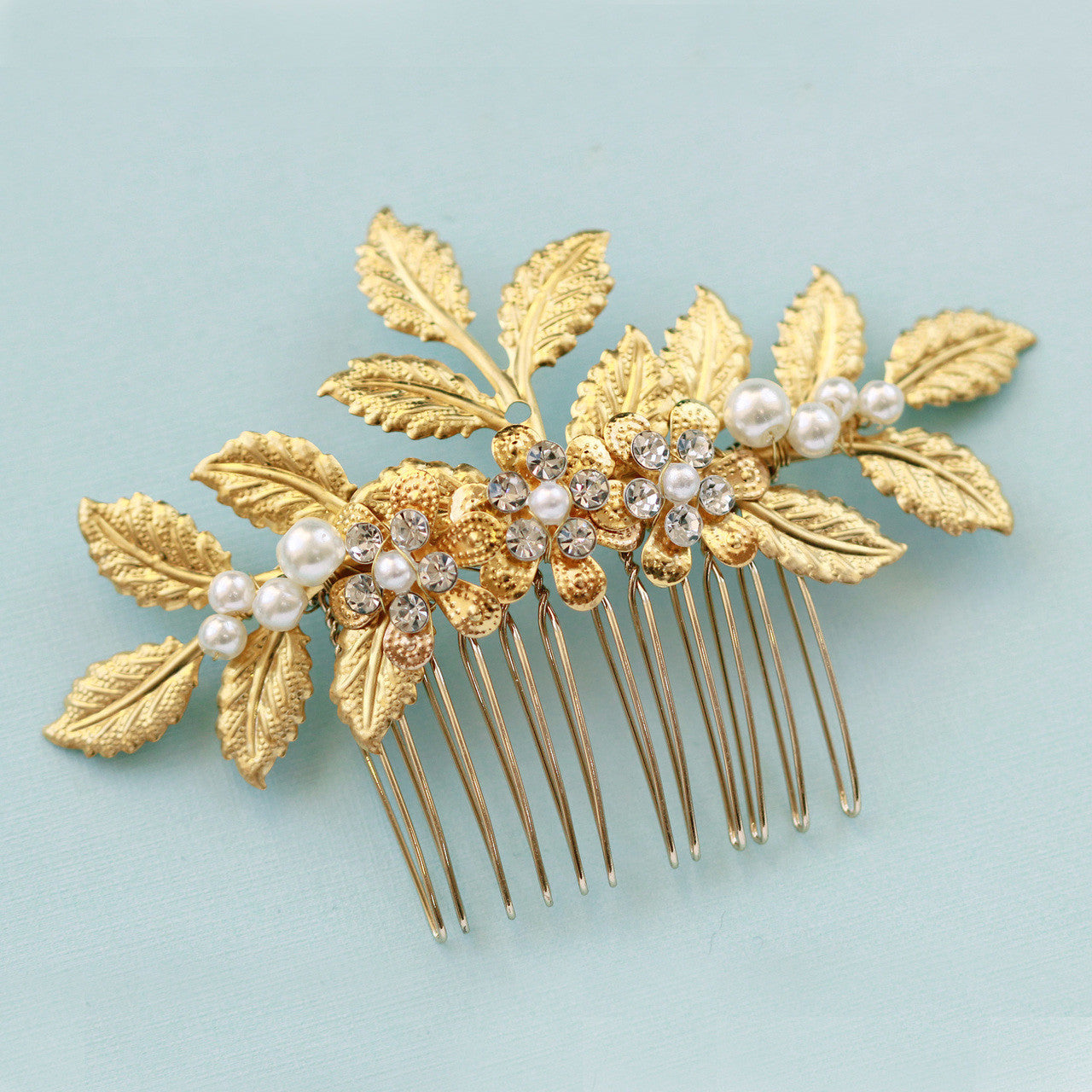 Verity Gold Leafy Hair comb