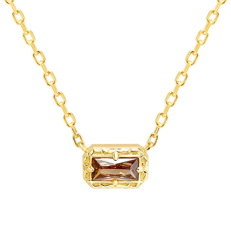 Brown Quartz Bar Choker Necklace