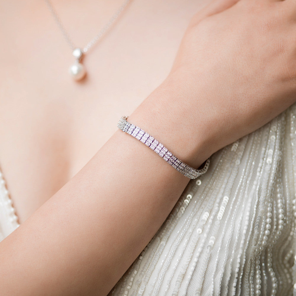 'Arya' Square Cut Crystal Bracelet