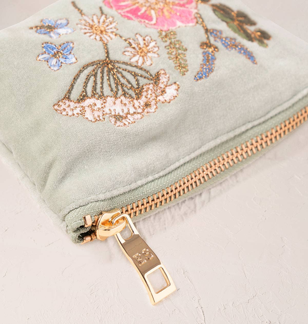 Pressed Flowers Coin Purse - Light Green