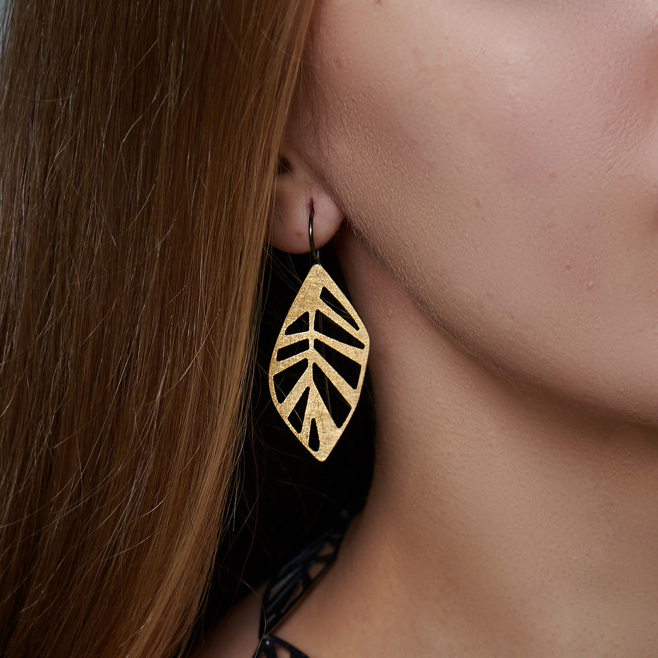 echo_deco_oxidised_sterling_silver_and_gold_geometric_leaf_drop_earrings