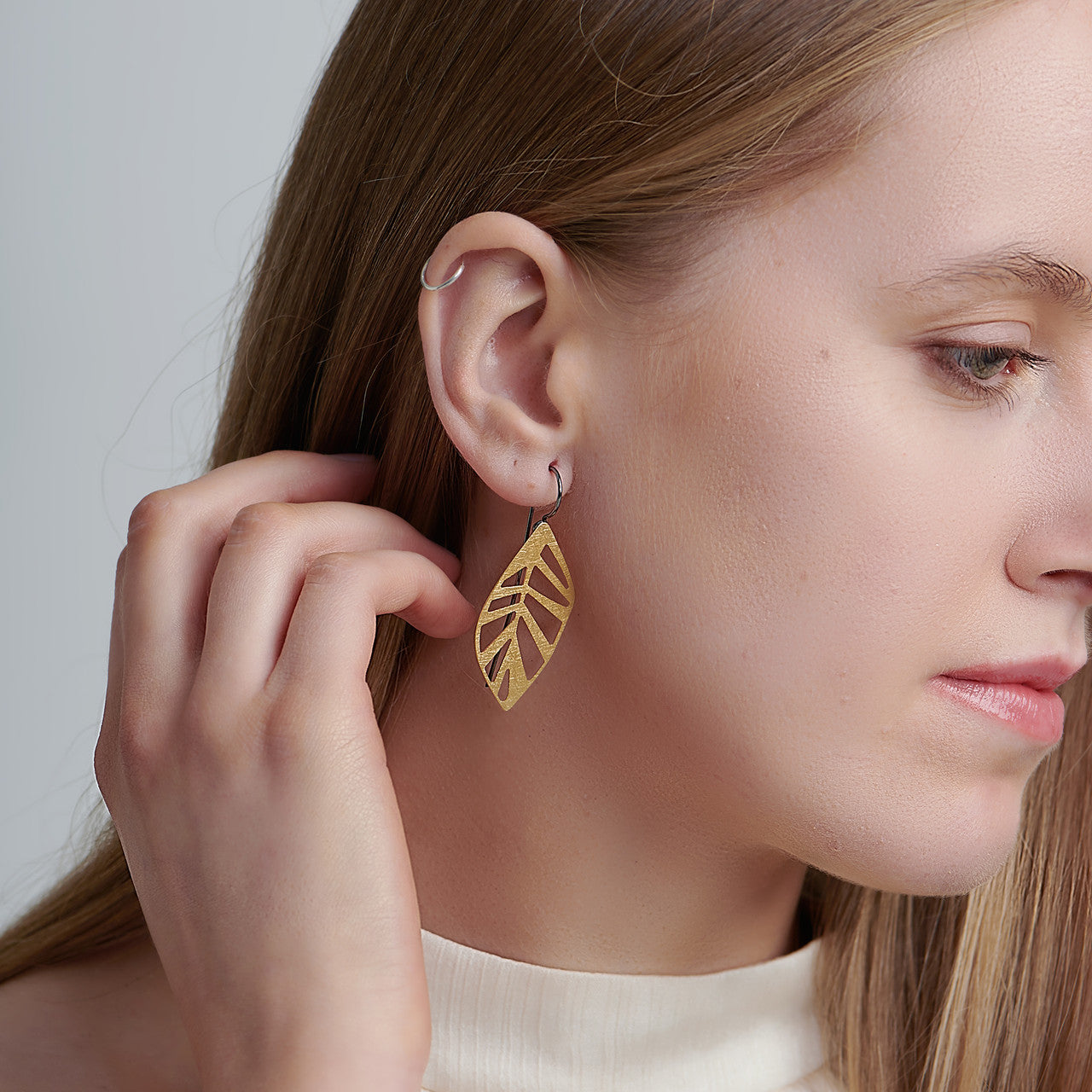 echo_deco_oxidised_sterling_silver_and_gold_geometric_leaf_drop_earrings