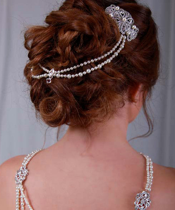 Deloras Art Deco Hair Chain bowband