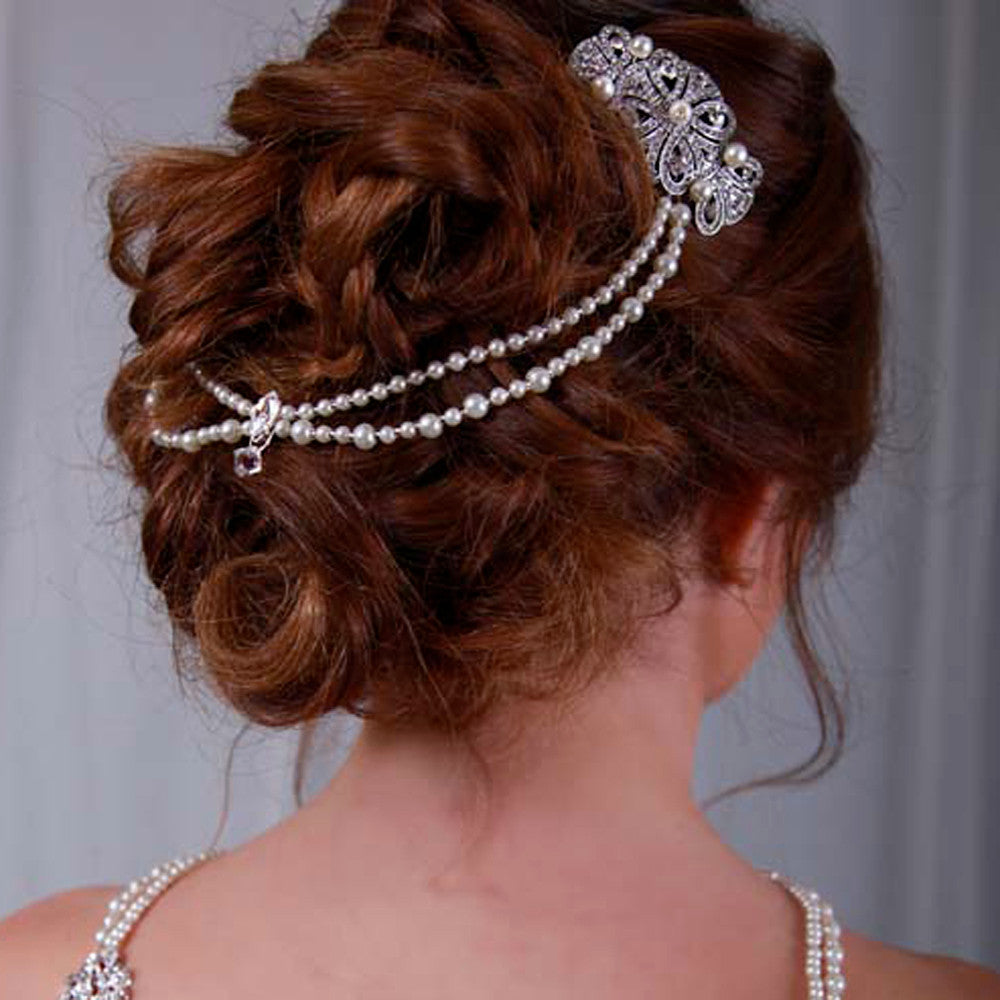 Deloras Art Deco Hair Chain wedding hair drapes