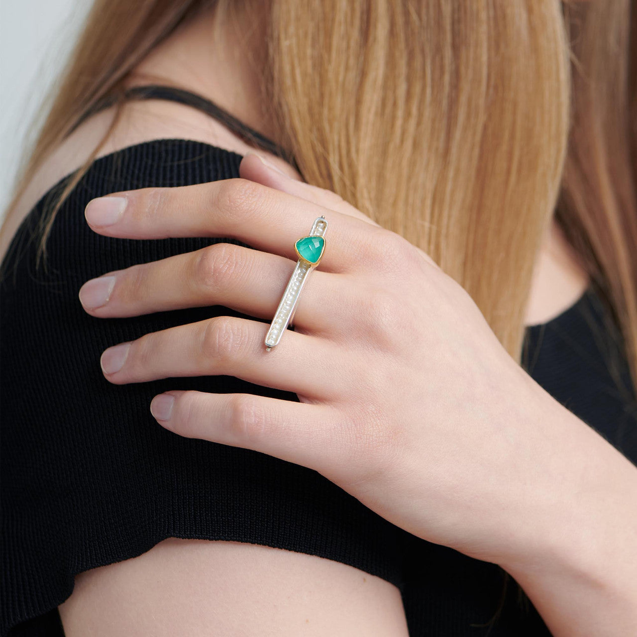 Efstathia_handmade_jewellery_ring_statement_gold_plating__sterling_silver_Chrysocolla