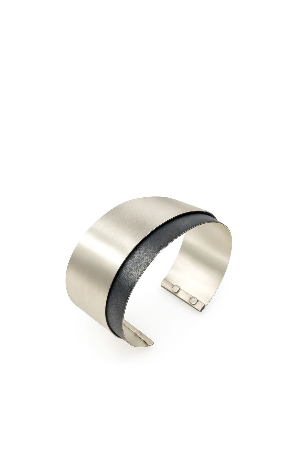 Sterling Silver Oxidised Twist Two Toned Bilbo Bangle