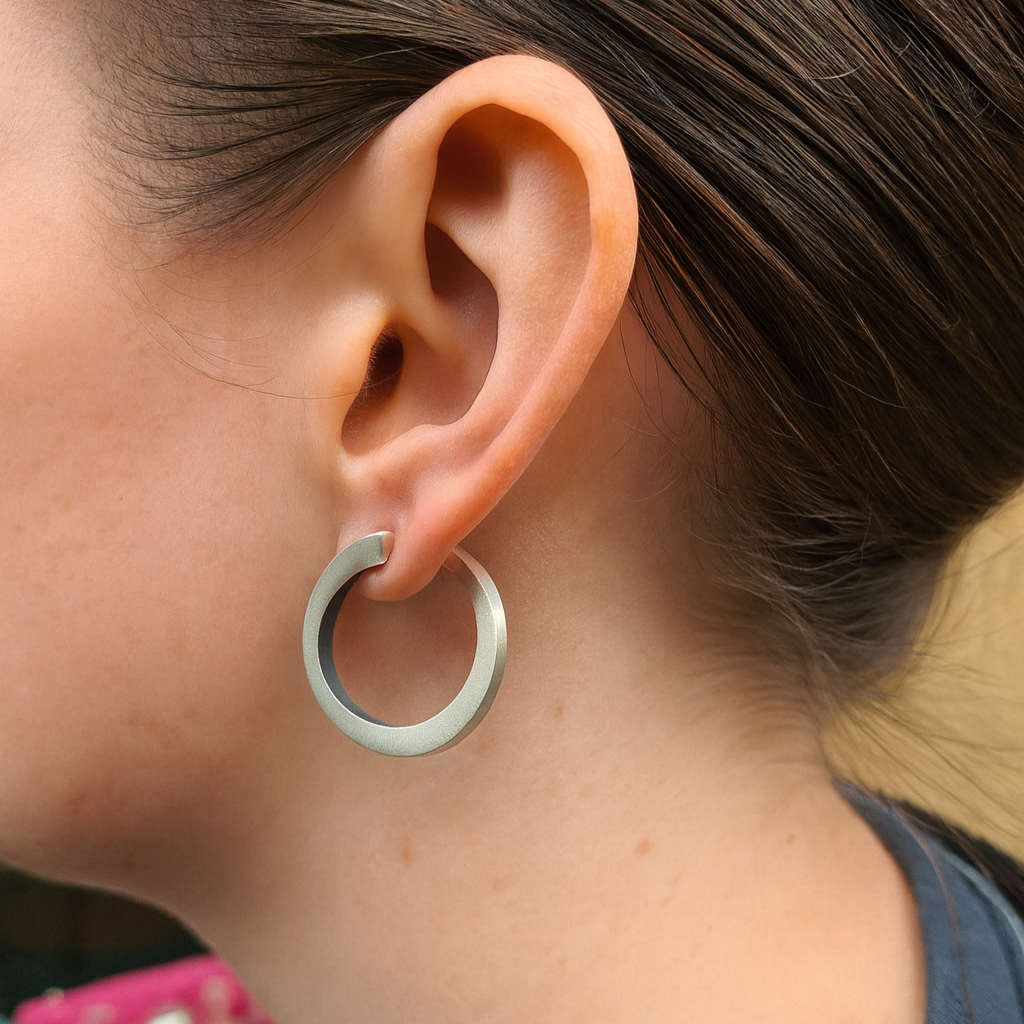Sterling Silver Large Swirl Di Earrings