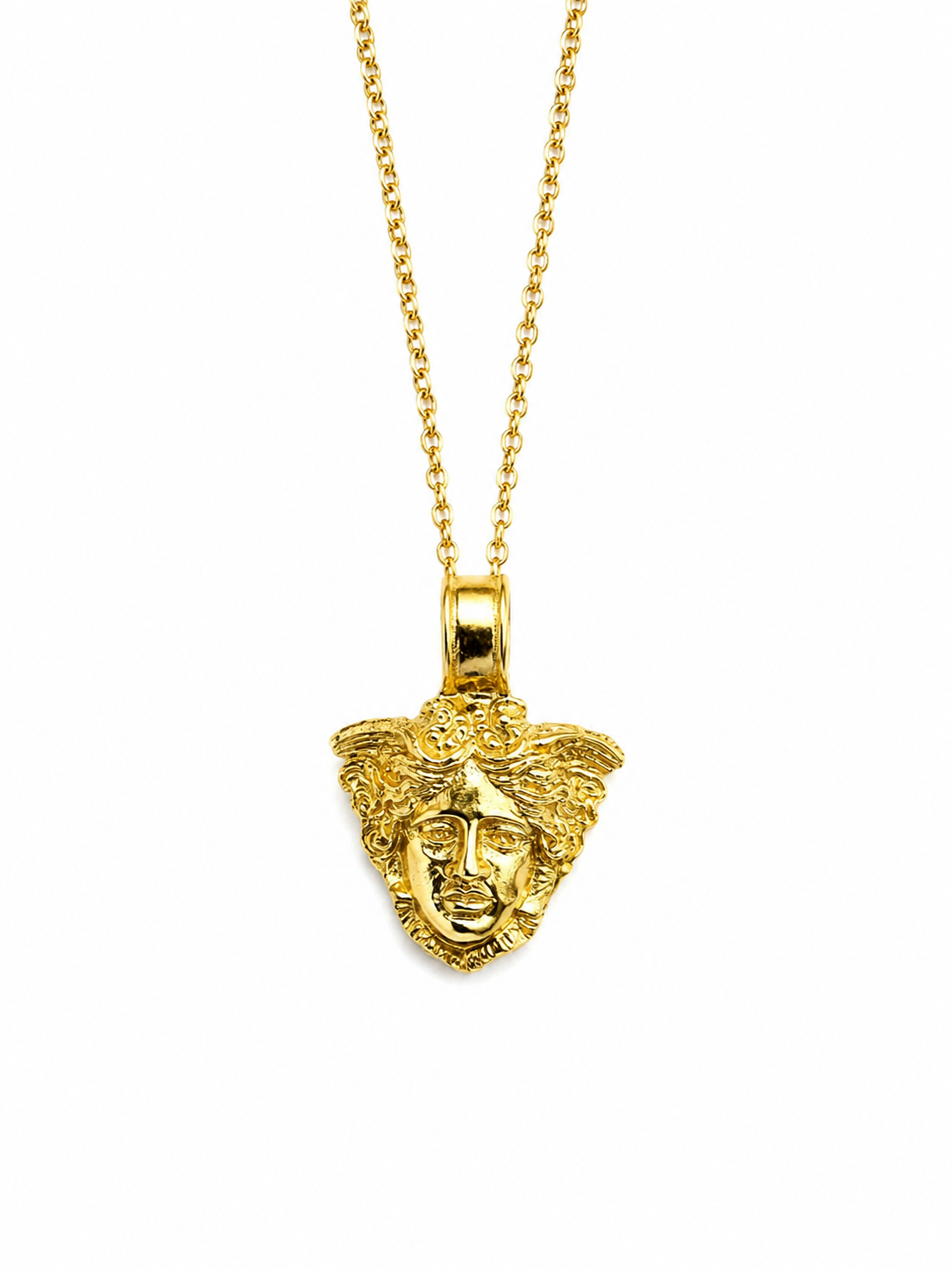 Gold Angel's Face Necklace