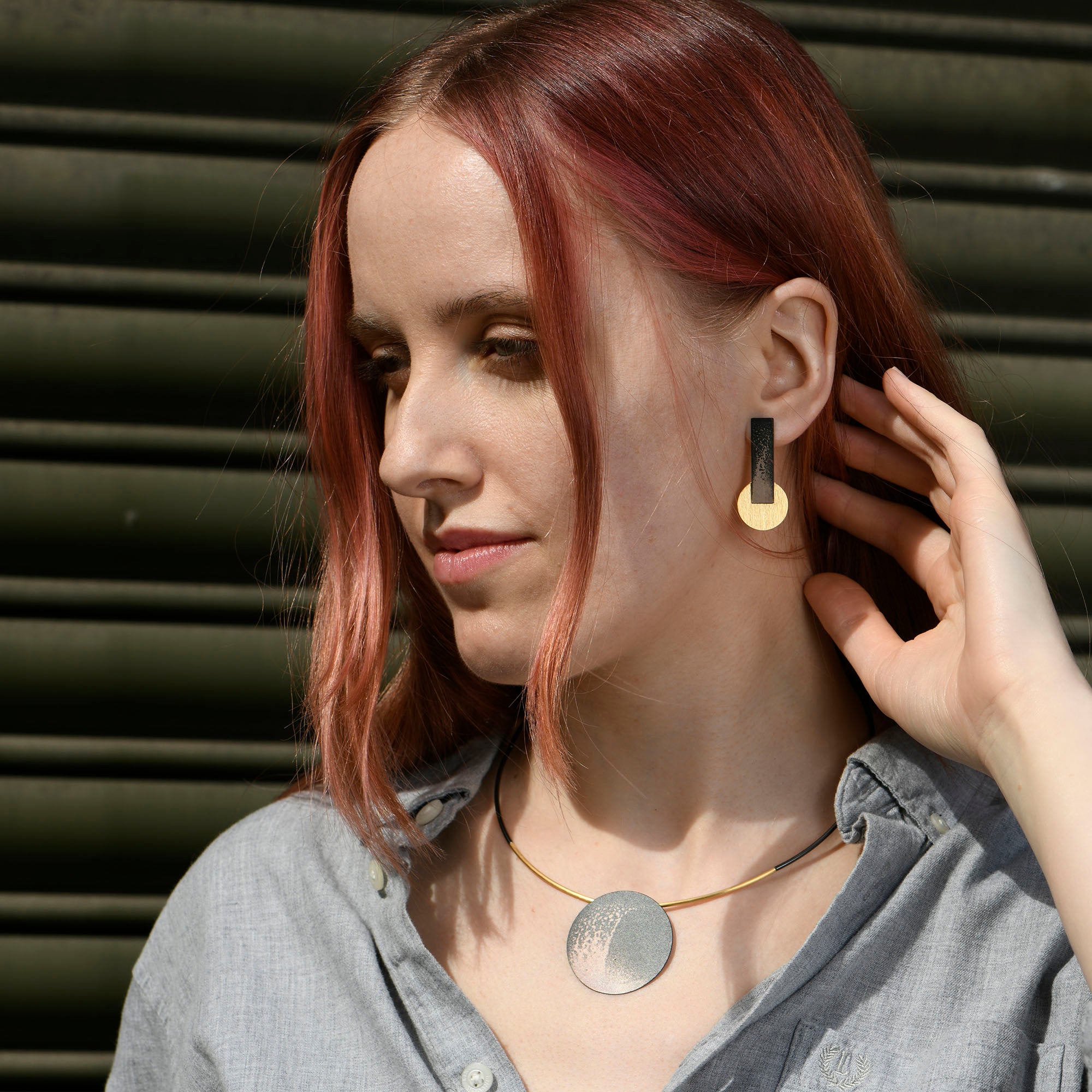 Organic Oxidised Silver and Gold Necklace