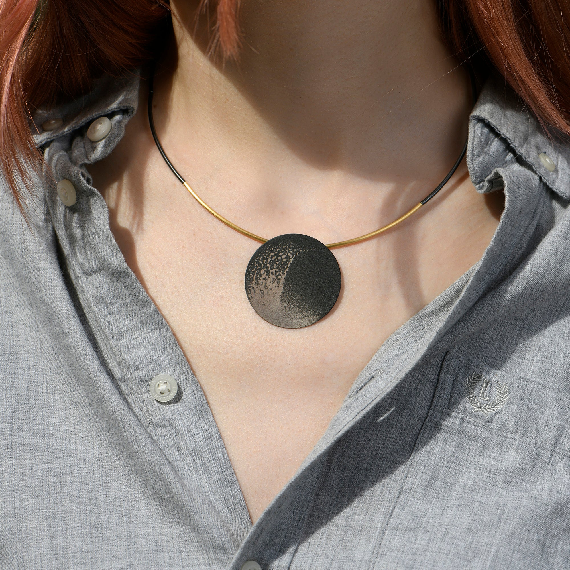 Organic Oxidised Silver and Gold Necklace