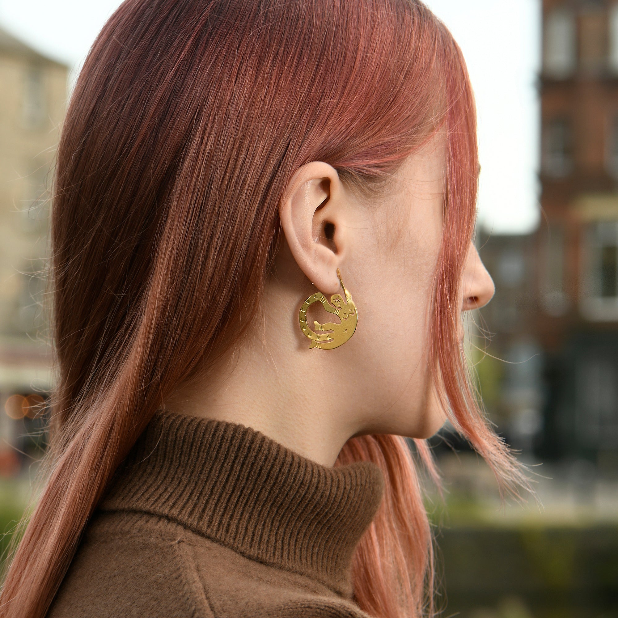 Abstract Round Lady Earrings