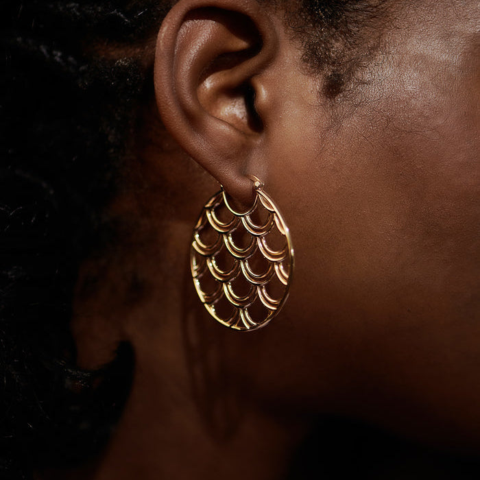 Medium Fish Scales Earrings