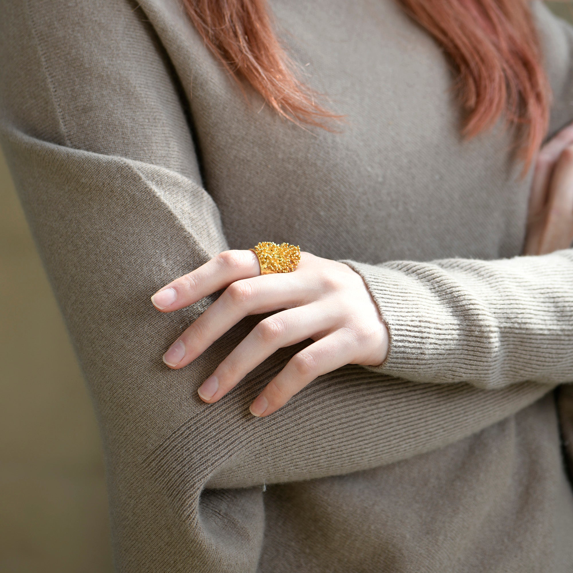 Gold Vermeil Coral Reef Ring