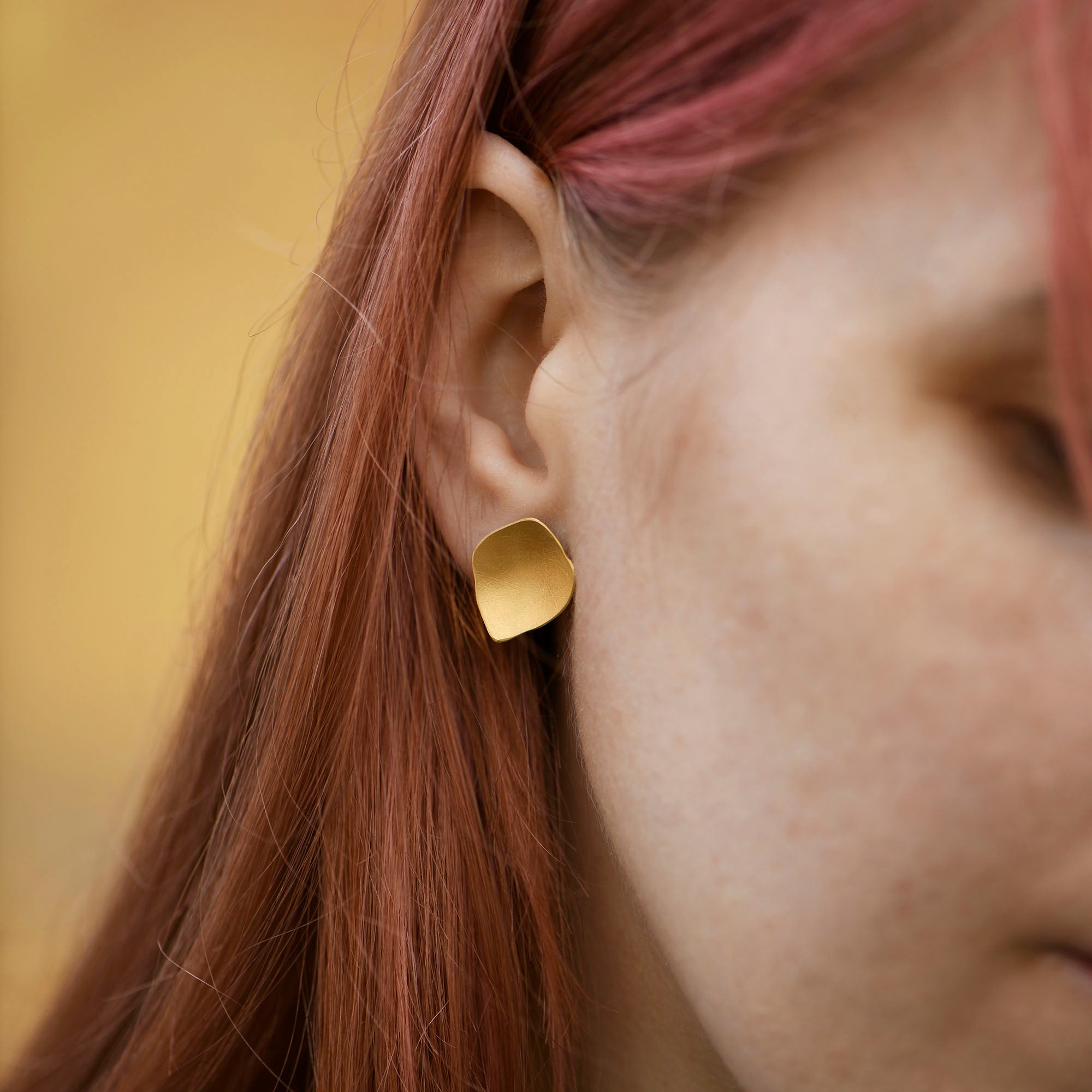 Gold Fragment Petal Stud Earrings