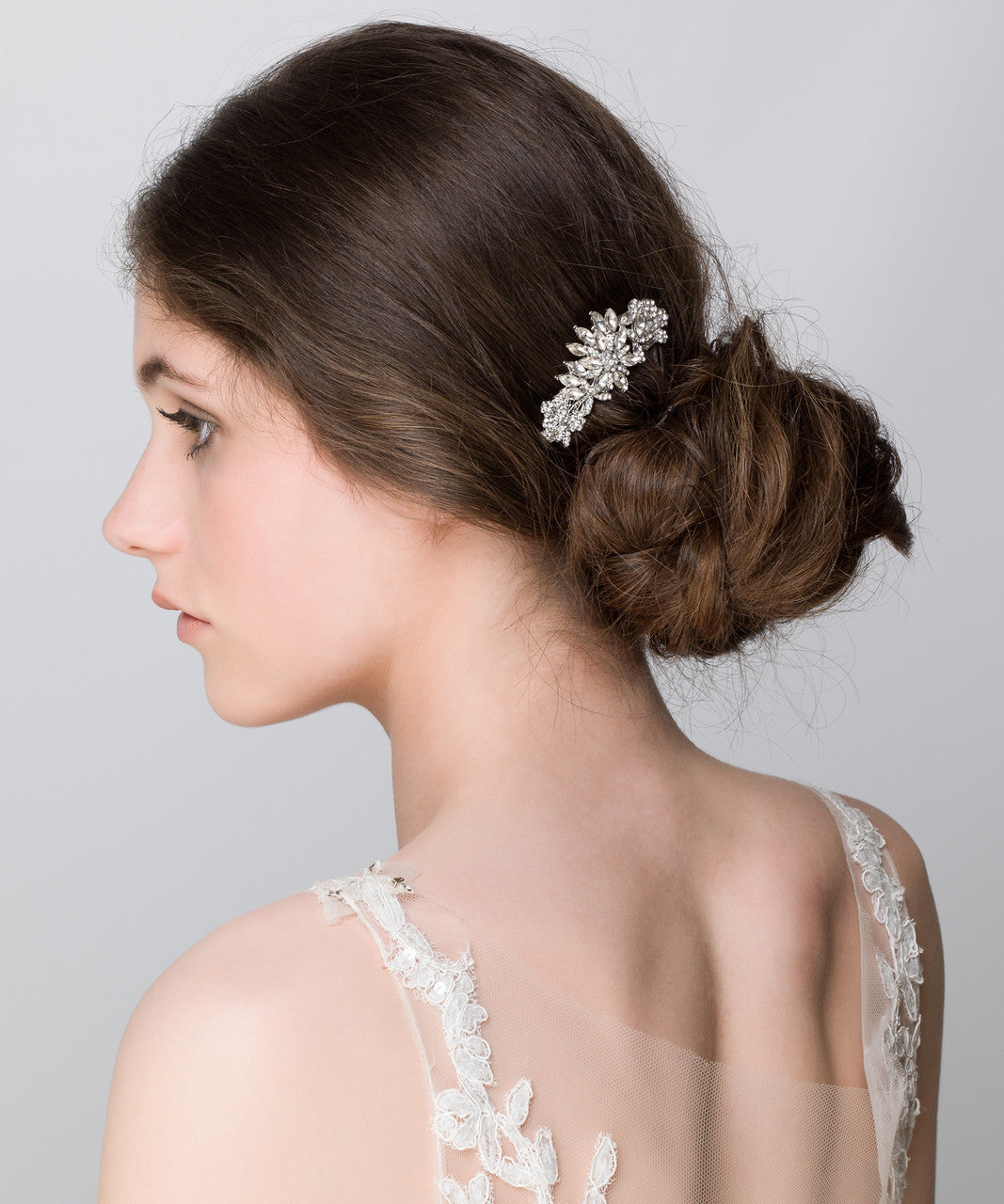 'Sofia' Vintage Posy Sparkly Diamonite Small Hair Comb Slide