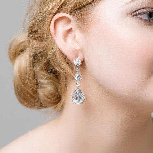 'Ellen' Classic Diamanté Drop Earrings