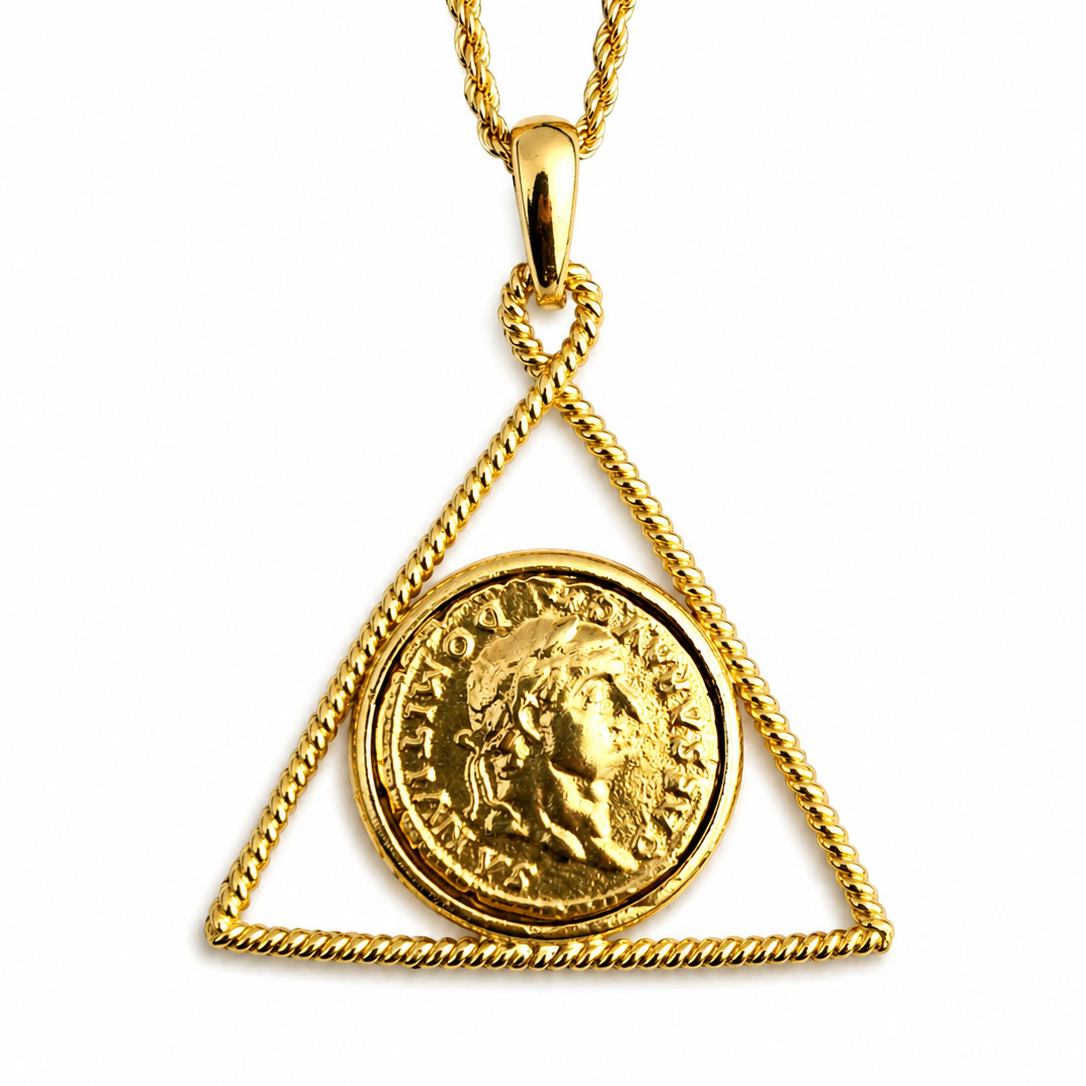 Gold Vermeil Roman Coin Necklace