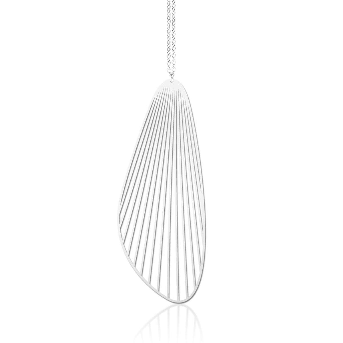Moorigin_jewellery_necklace_pendant_fan_cut-out_design_large_necklace_long_made_in_Taiwan_stainless_steel