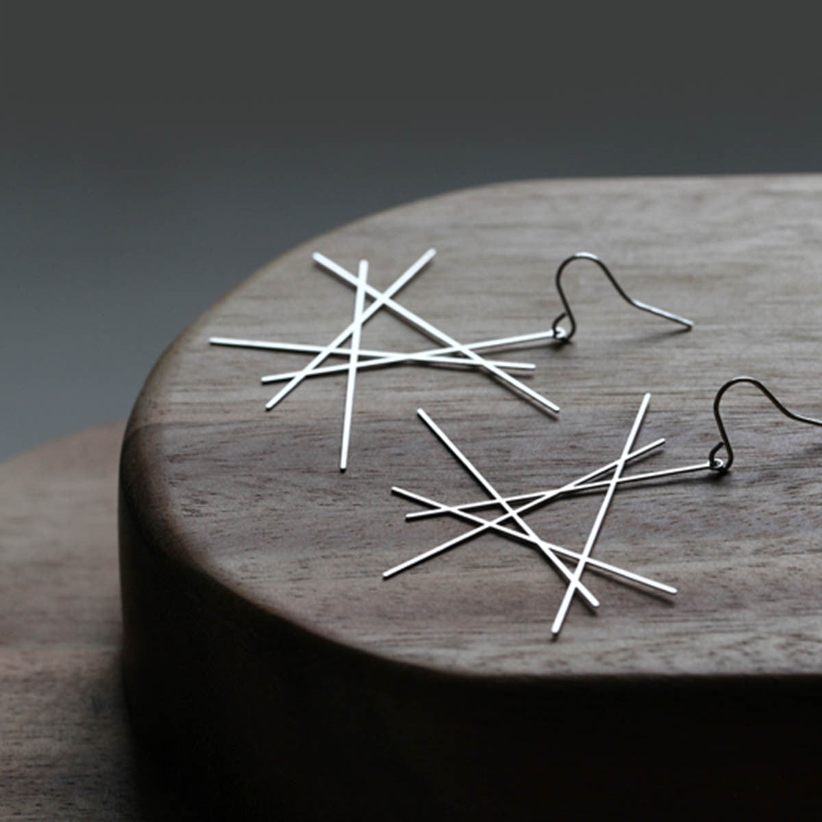 Line Earrings - Silver