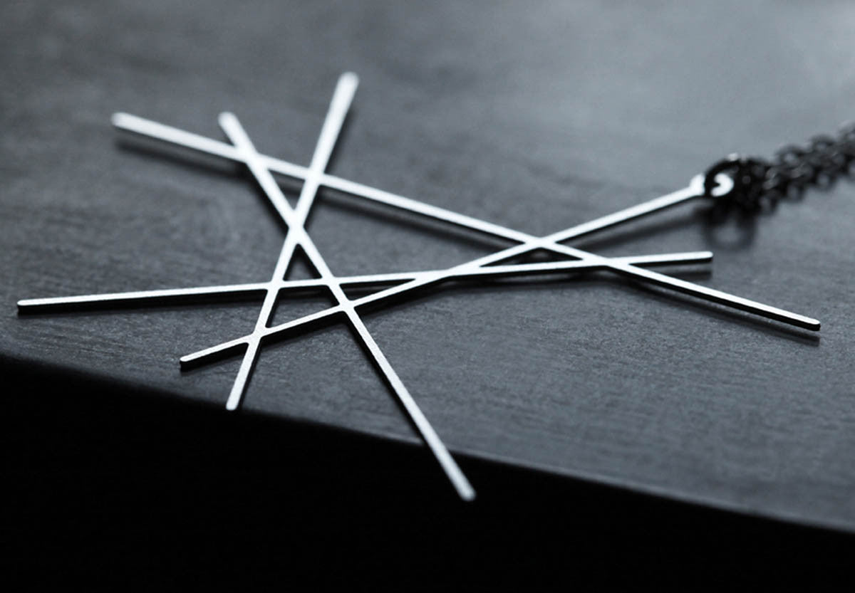 Moorigin_necklace_pendant_Line_silver_plating_geometric_design