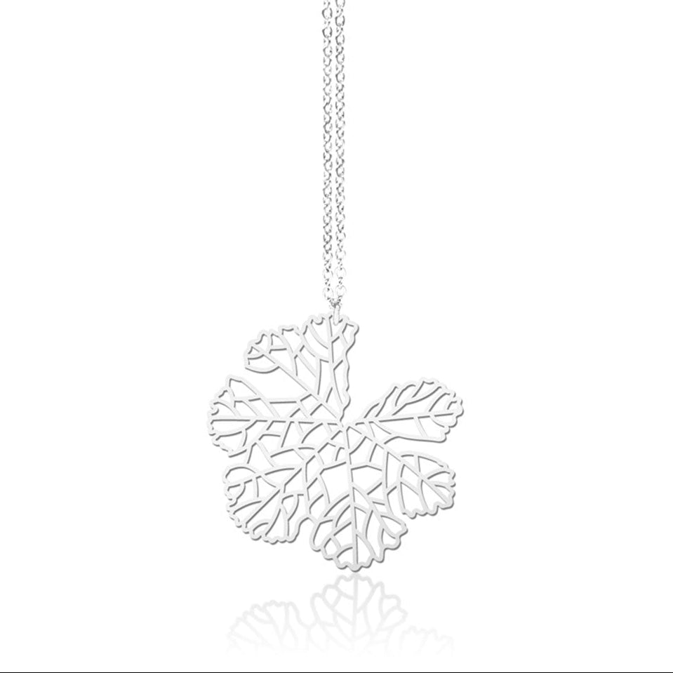 Moorigin_jewellery_necklace_pendant_silver_PVD_plating_skeleton_leaf_nature_inspired_made_in_Taiwan_stainless_steel