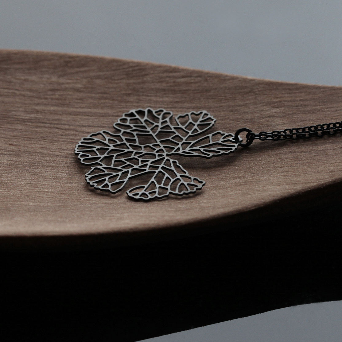 Moorigin_jewellery_necklace_pendant_black_PVD_plating_skeleton_leaf_nature_inspired_jewellery_stainless_steel_made_in_Taiwan