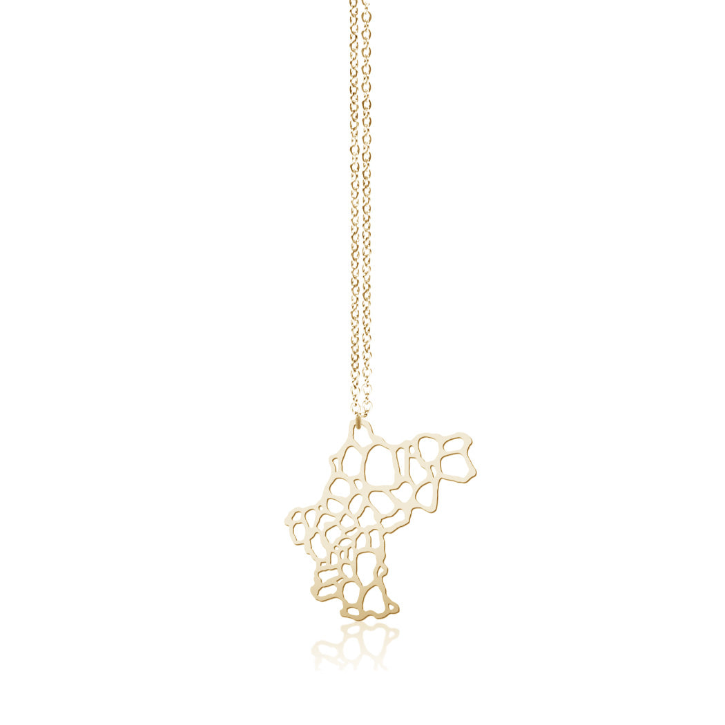 Gold Weathered Rock Necklace