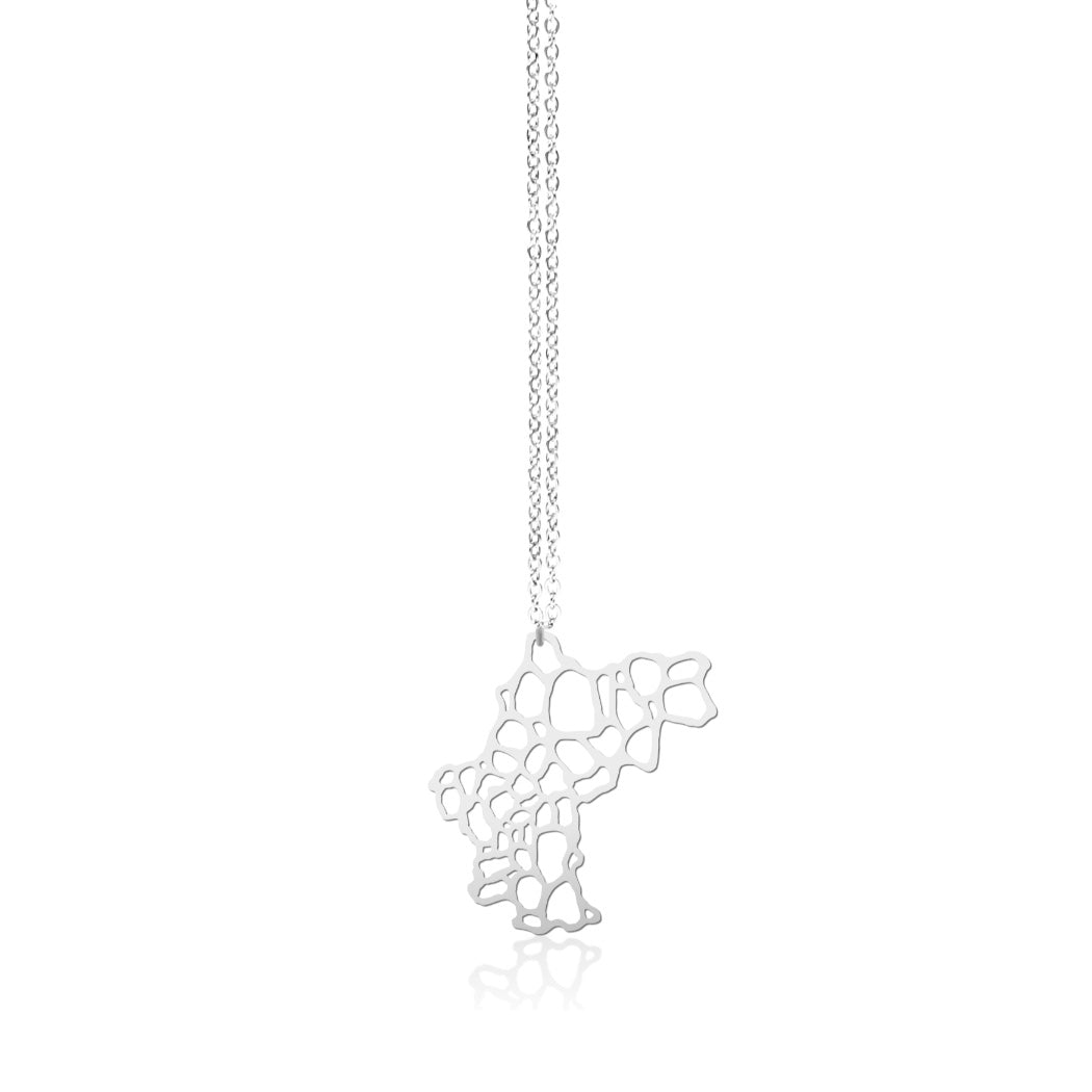 Silver Weathered Rock Necklace