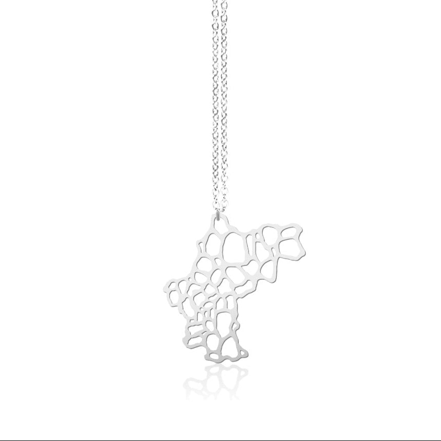 Silver Weathered Rock Necklace