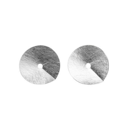 Sterling Silver Large Folded Circle Earrings