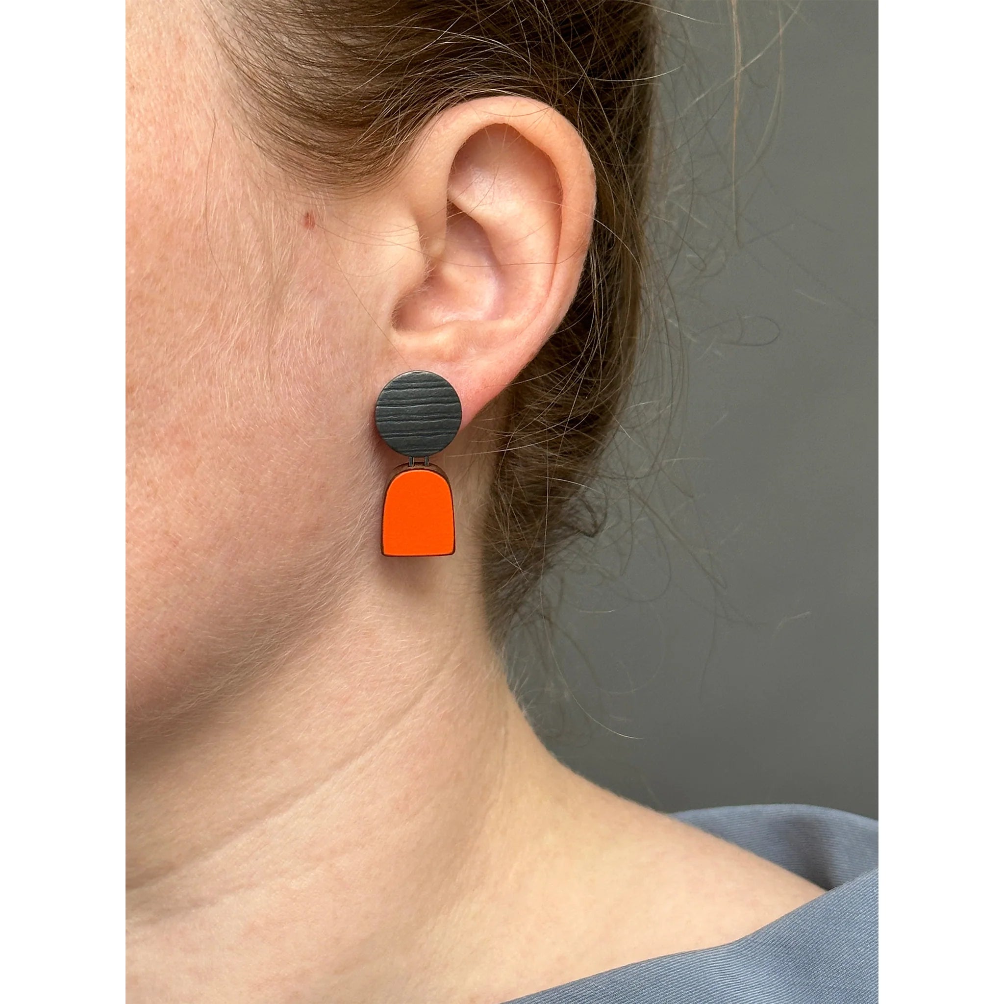Colourful Reversible Oxidised Stud Earrings - Green/Turquoise