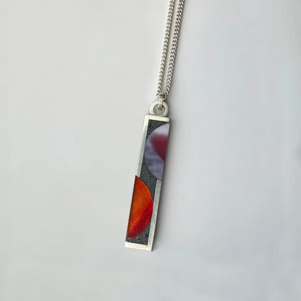 Pink and Orange Split Circle Pendant