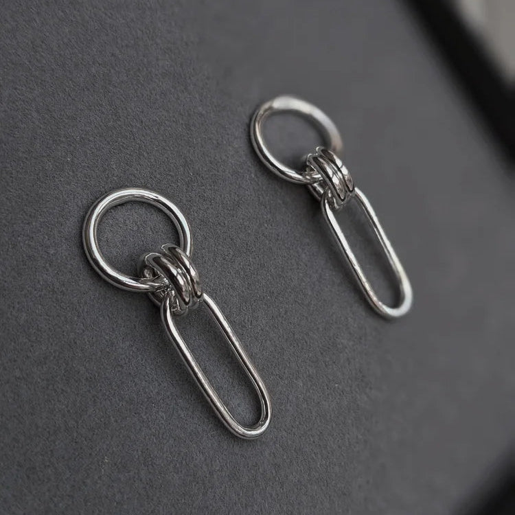 Circle & Link Earrings