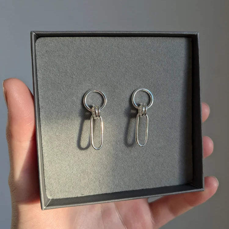 Circle & Link Earrings