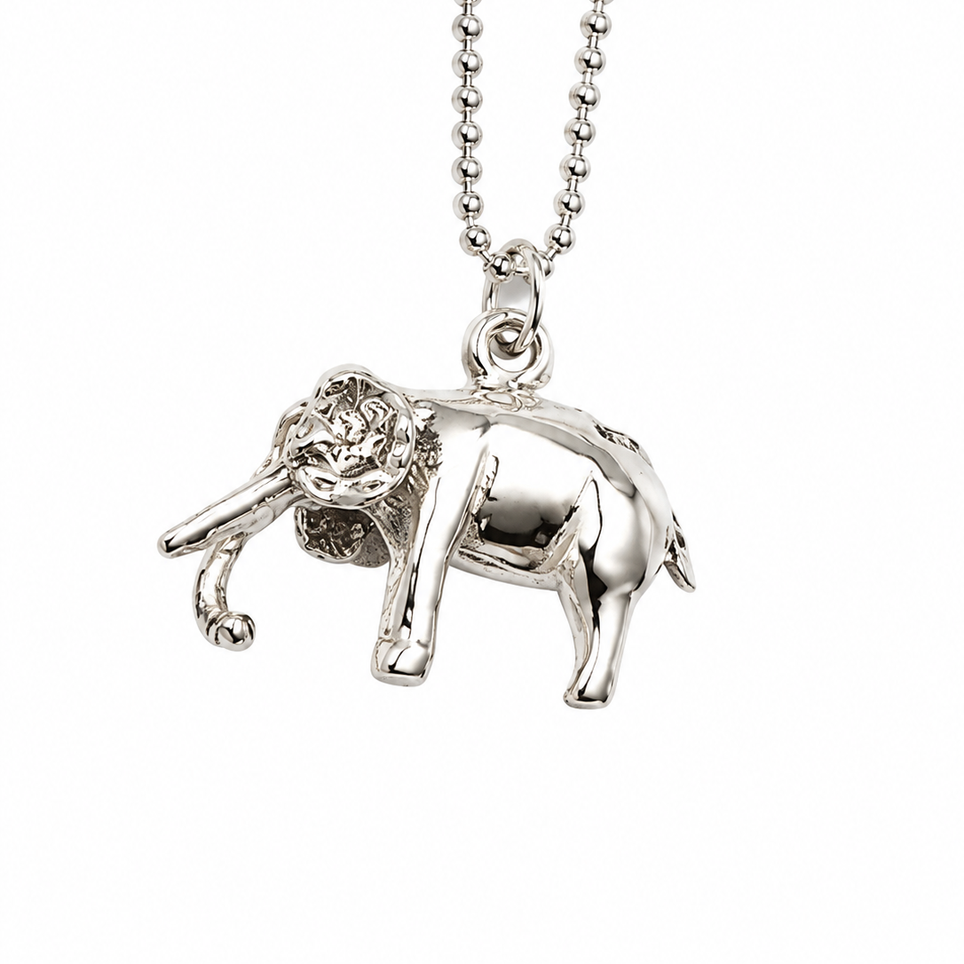 Pre-loved Polished Silver Elephant Necklace