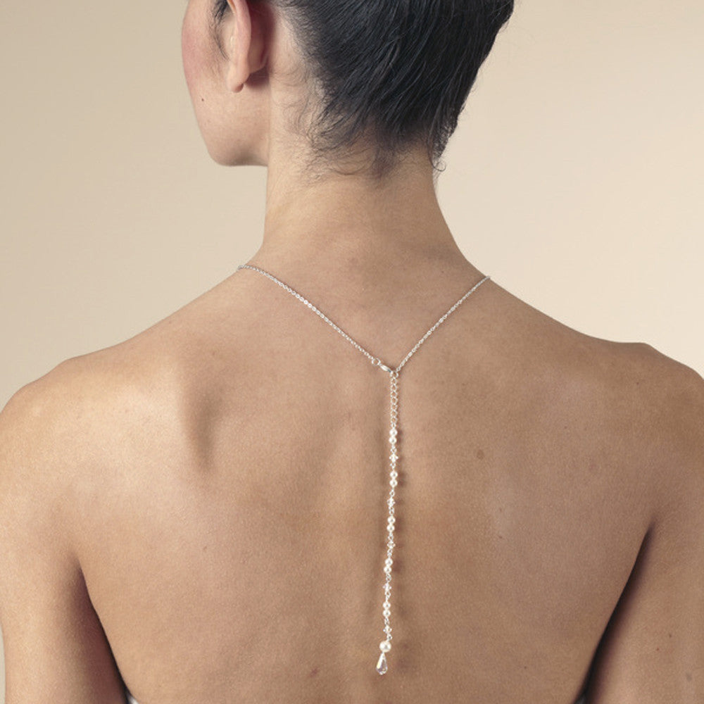 'Regina' Delicate Back Drop Necklace and Earring Set