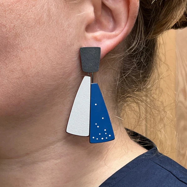 Split flight earrings - Green/Blue