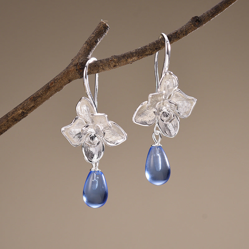 Sterling Silver Orchard Flower Drop Earrings