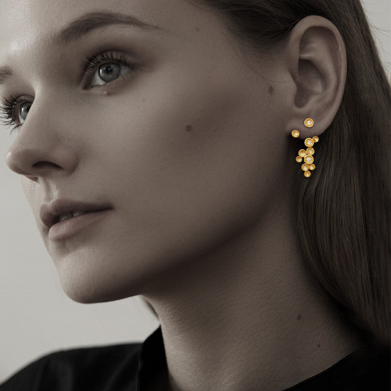 Botanic_garden_earrings_drop_grapes_on_a_vine_gold_plated_sterling_silver_dots_buttons_cluster