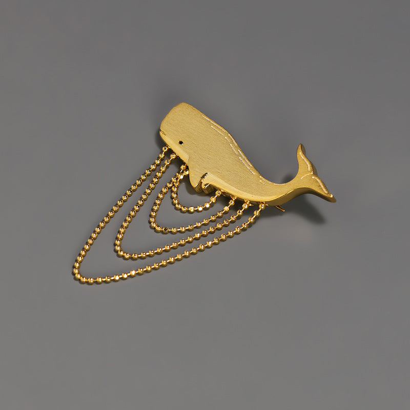 Whale & Chain Brooch