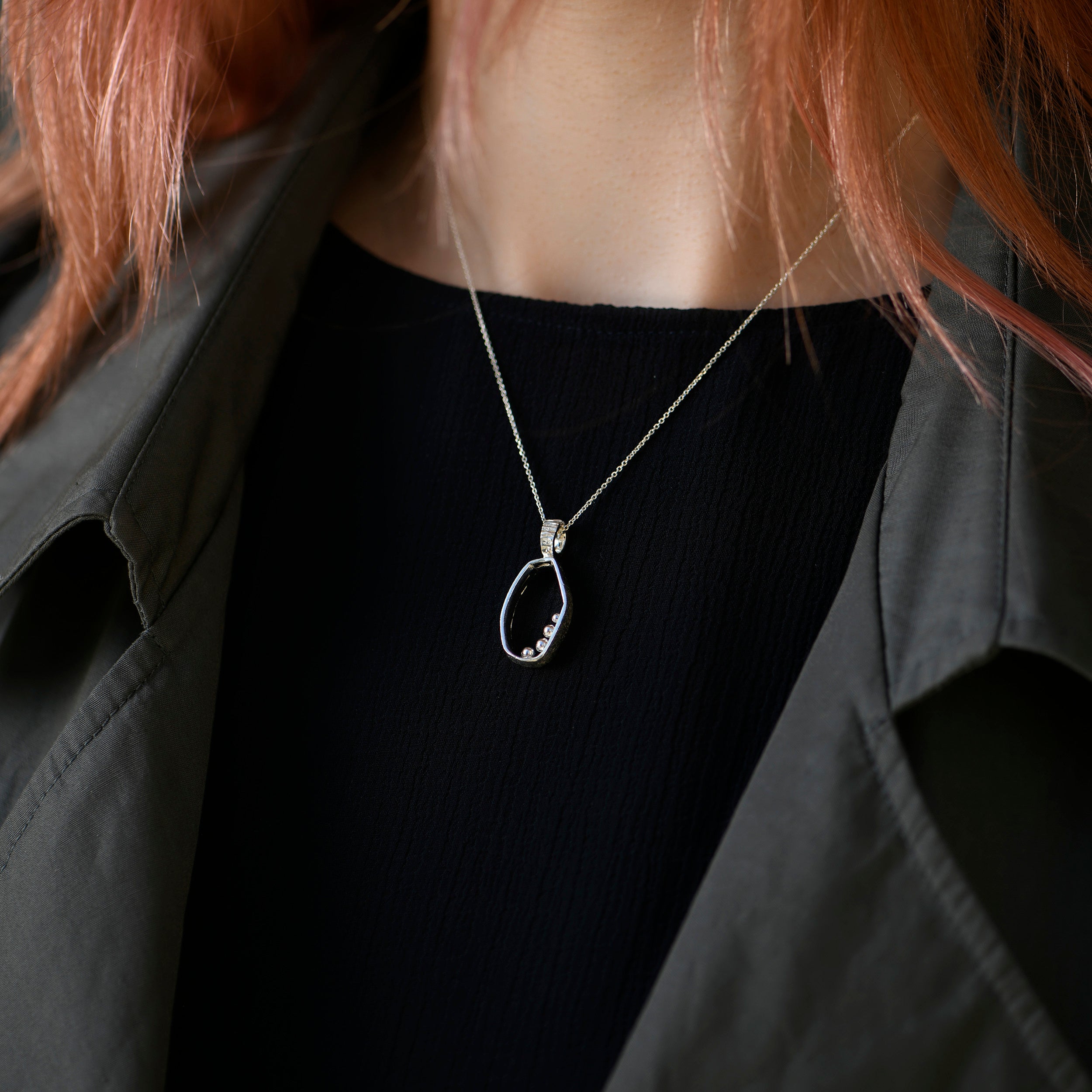 Sterling Silver Irregular Geometric Necklace