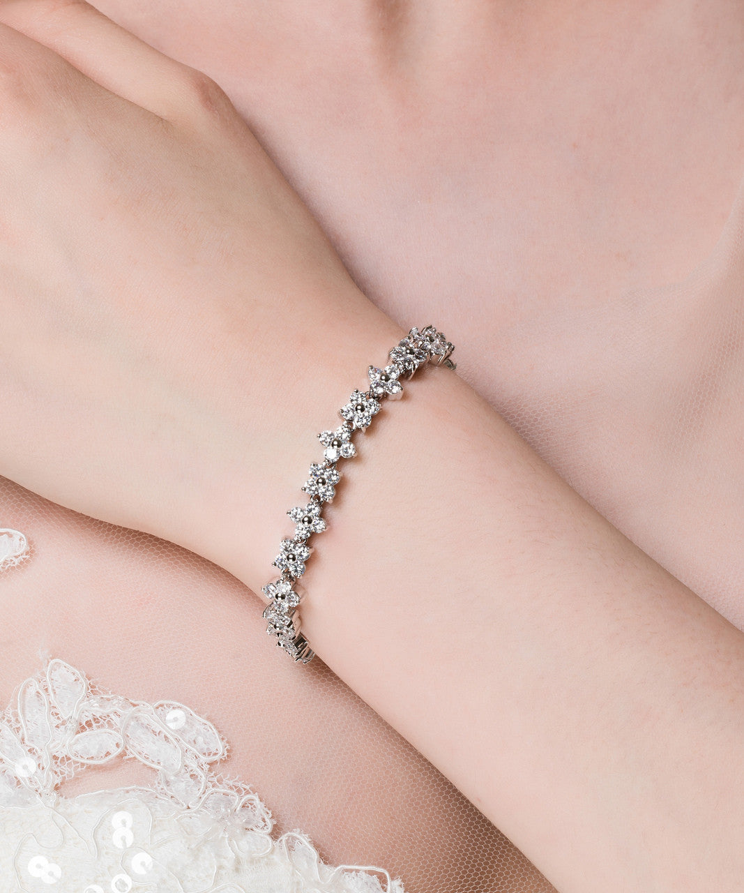 'Florence' Crystal Flower Bracelet