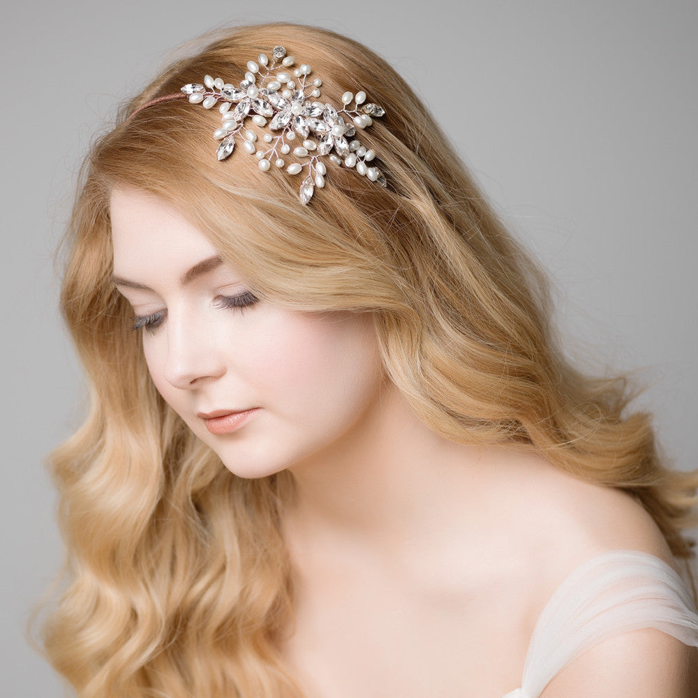 'Aimee' Dreams of Enchantment Side Pearl Headpiece Tiara